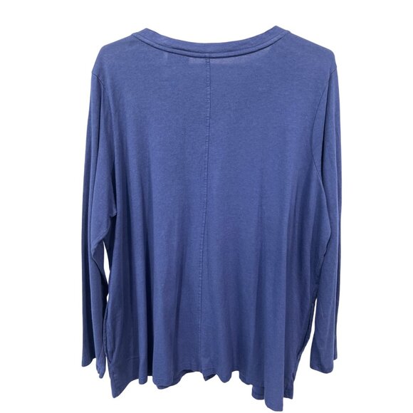 LOGO by Lori Goldstein Single Button Cardigan Sweater Size 1X Blue Layering Cozy - Picture 2 of 6